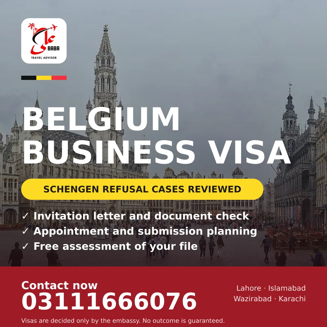 Poster: Belgium business visa and Schengen refusal case review, call 03111666076