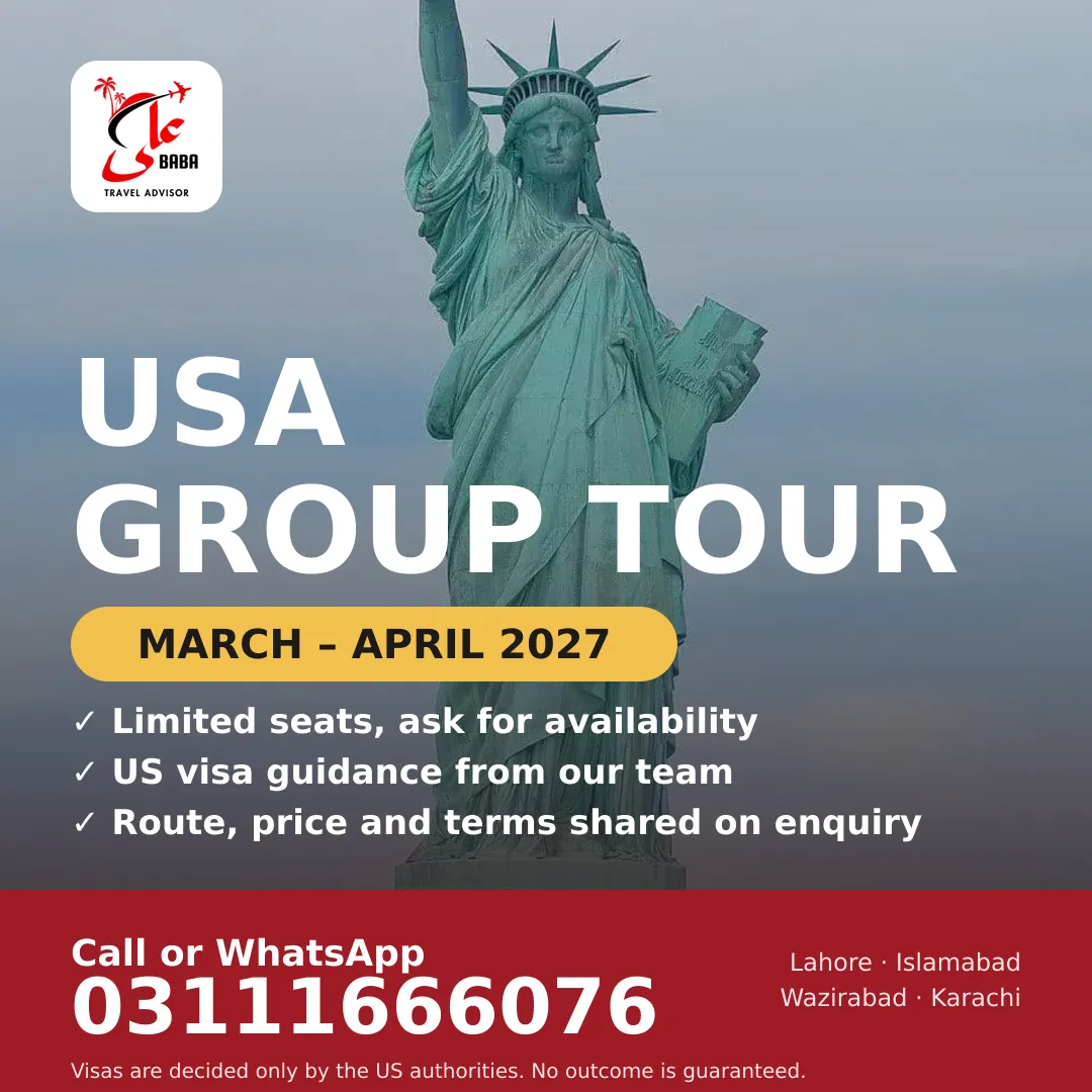 USA group tour poster with package details